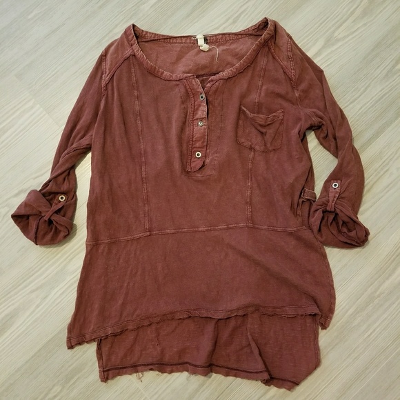 Free People High-Low Distressed Tunic Top - Picture 5 of 7